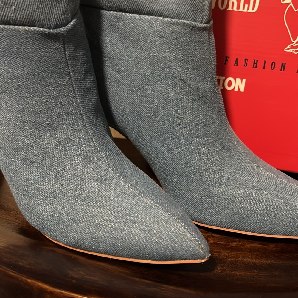 True Religion Blue Denim Knee-High Boots - Picture 4 of 13